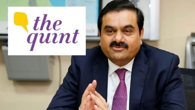 Quint's shares are up over 9% after Adani Group agreed to buy 49 percent of the company